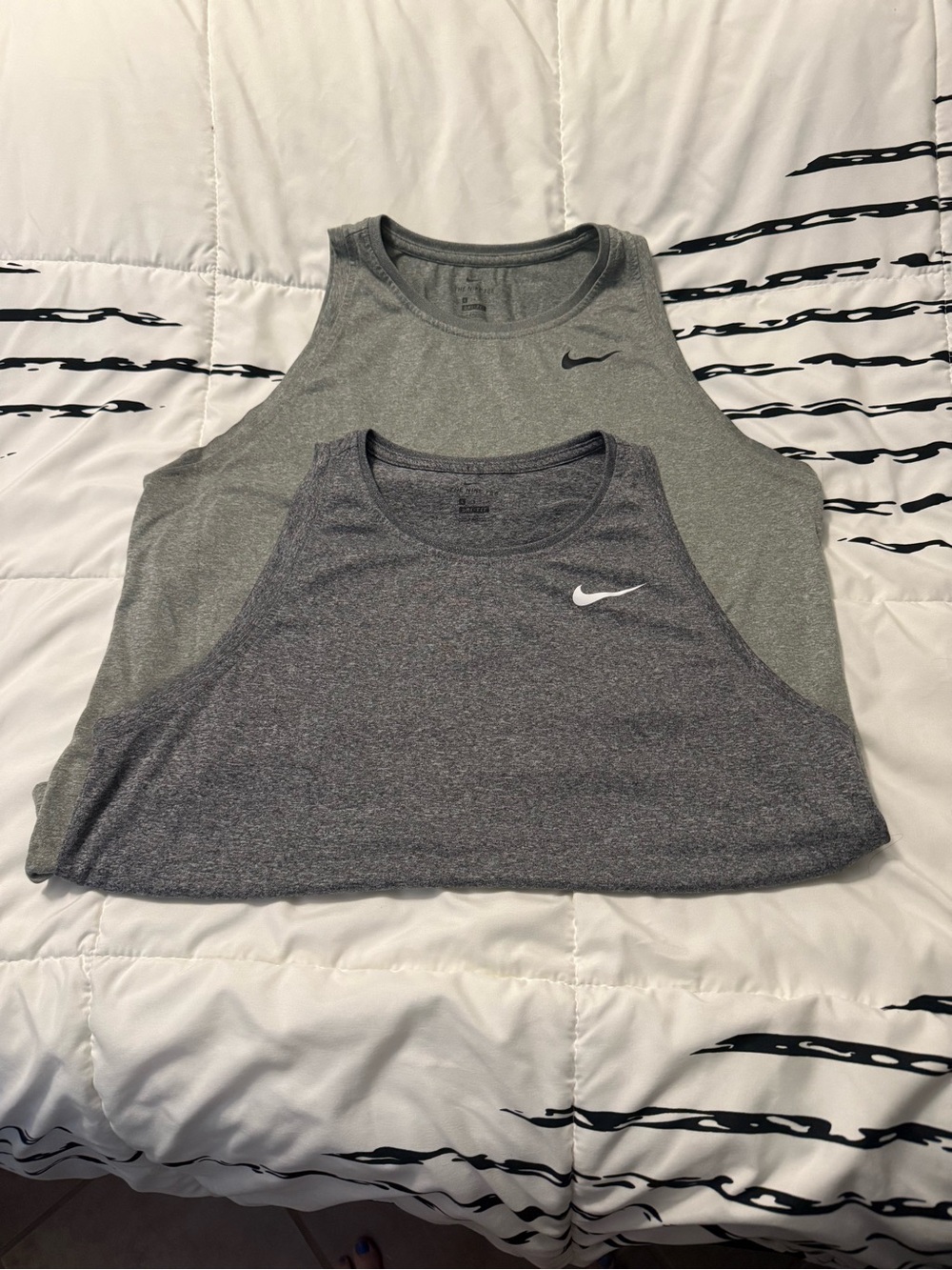 Nike Women’s Gray & Dark Heather Gray Racerback Tank Tops